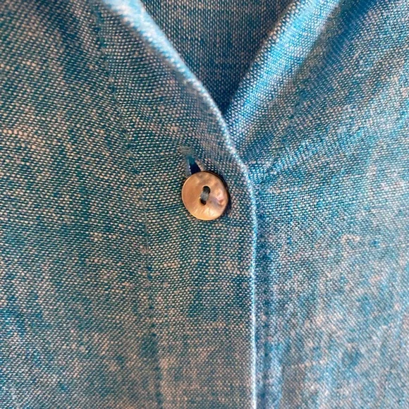 C&C California Blue Linen shirt Dress/ Size large - Picture 6 of 8